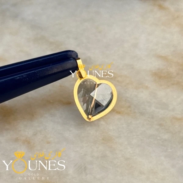 آویز طلا سواروسکی قلبی طوسی